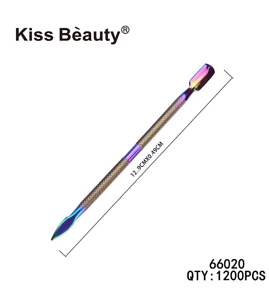 Empujador de Cutículas Doble Punta Iridiscente Kiss Bèauty