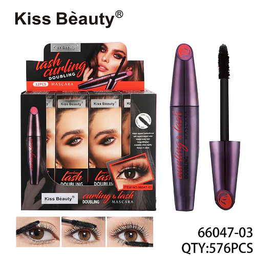 Máscara de Pestañas Kiss Beauty Curling & Doubling Efecto Volumen - Chuys Beautys | Chuy's Beautys