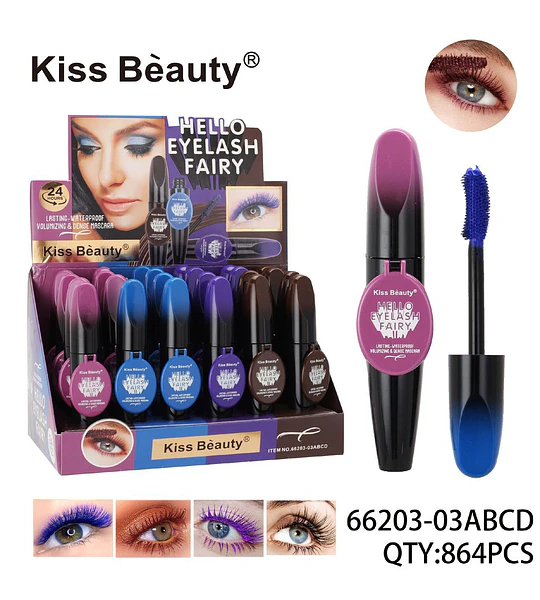 Máscara de pestañas voluminizadora Kiss Beauty Hello Eyelash Fairy a prueba de agua