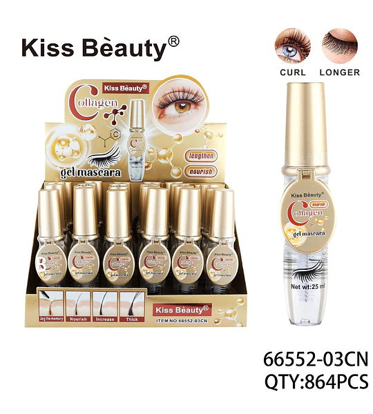 Gel Mascara Alargadora y Nutritiva con Colágeno Kiss Bèauty