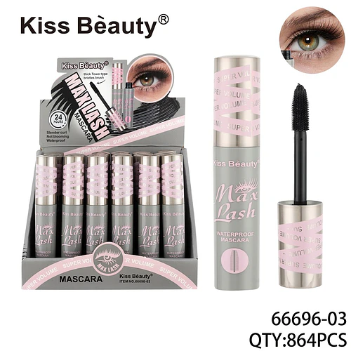 Máscara de Pestañas Kiss Beauty Max Lash Waterproof Super Volumen 24 Horas - Chuys Beautys | Chuy's Beautys
