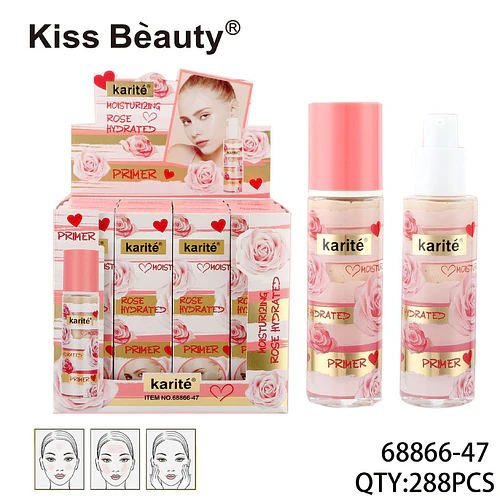 Primer facial hidratante con extracto de rosa Kiss Bèauty Karité - Chuys Beautys | Chuy's Beautys