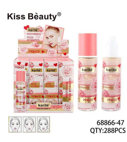 Primer facial hidratante con extracto de rosa Kiss Bèauty Karité
