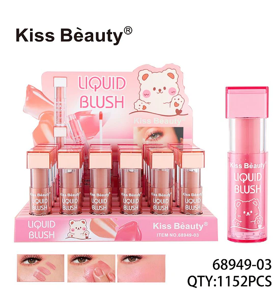 Rubor Líquido Kiss Beauty para un Tono Natural y Acabado Suave