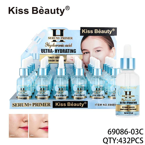 Serum y Primer Kiss Beauty con Ácido Hialurónico Ultra-Hidratante - Chuys Beautys | Chuy's Beautys