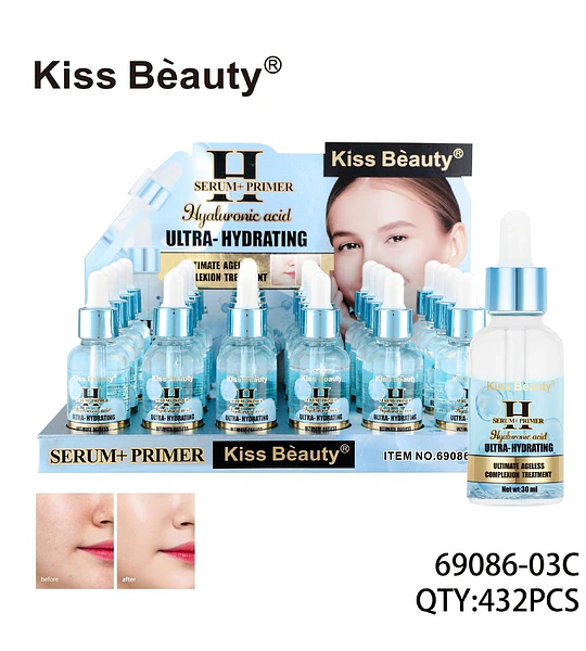 Serum y Primer Kiss Beauty con Ácido Hialurónico Ultra-Hidratante