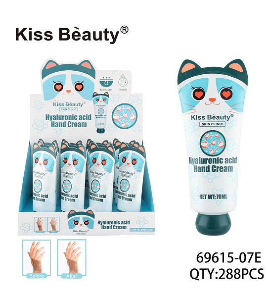 Crema de Manos Hidratante con Ácido Hialurónico Kiss Beauty