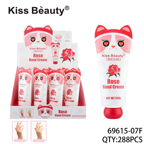 Crema de Manos Hidratante con Rosa Kiss Beauty Skin Clinic 70ml - Chuys Beautys | Chuy's Beautys