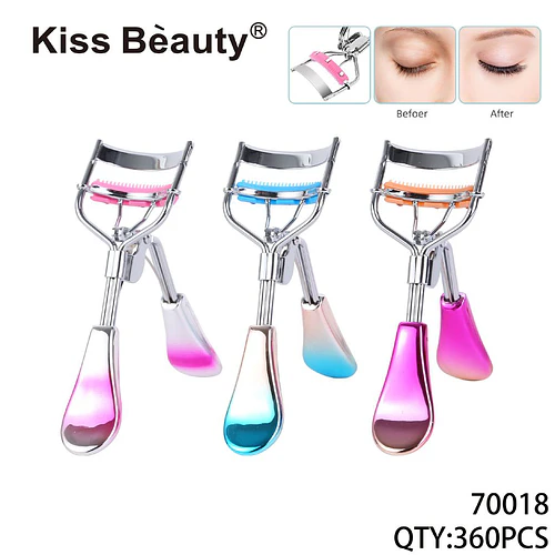 Rizador de Pestañas Metálico con Almohadilla de Silicona Kiss Bèauty - Chuys Beautys | Chuy's Beautys