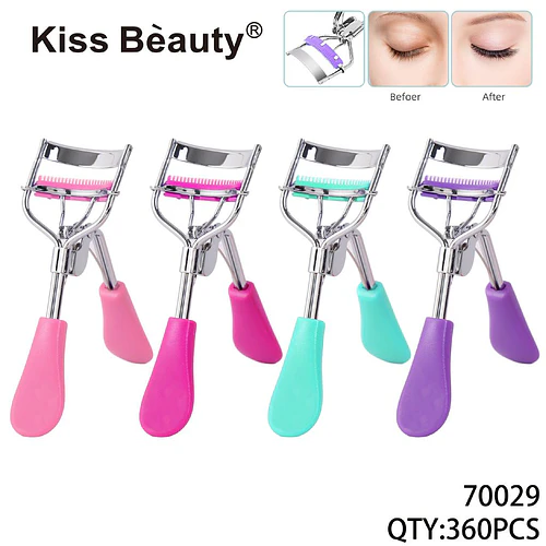 Rizador de Pestañas Metálico con Almohadilla de Silicona Kiss Bèauty 70029 - Chuys Beautys | Chuy's Beautys