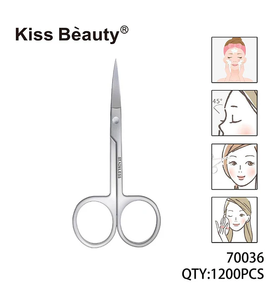 Tijeras de precisión de acero inoxidable para cejas Kiss Bèauty
