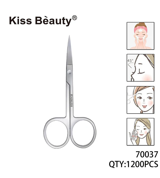 Tijeras de precisión para cejas de acero inoxidable Kiss Bèauty 70037