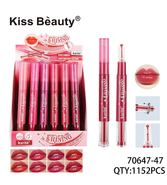 Brillo Labial Hidratante Karité Shining Kiss Beauty Tono Rojo Rosado