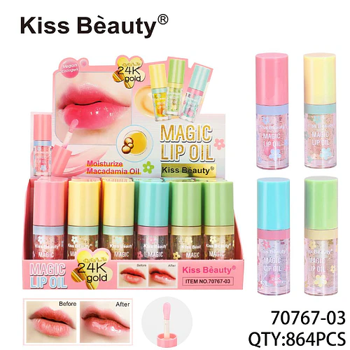 Aceite Labial Mágico Kiss Beauty con Colágeno Vegano y Oro 24K - Chuys Beautys | Chuy's Beautys