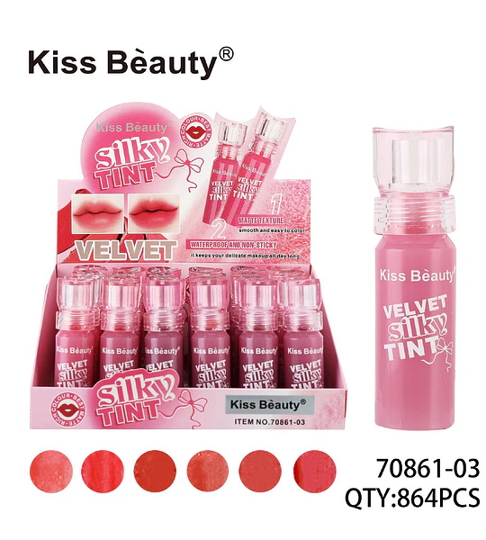 Tinta de Labios Velvet Silky Matte Kiss Bèauty Larga Duración