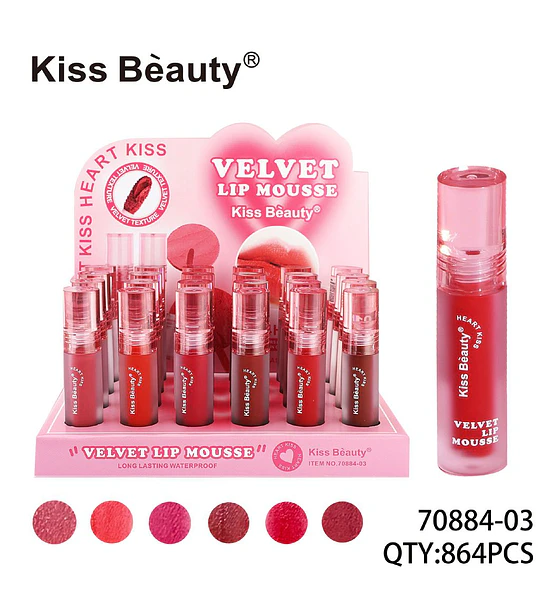 Labial Mousse Velvet de Larga Duración Kiss Beauty Heart Kiss