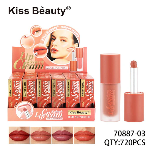 Labial y Rubor Crema Velvet Matte Multiuso Kiss Beauty - Chuys Beautys | Chuy's Beautys