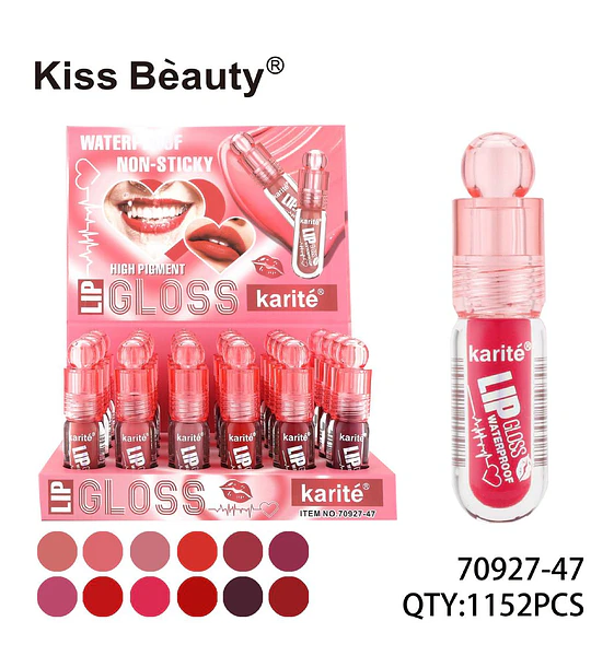 Brillo Labial Karité Waterproof de Alta Pigmentación y Larga Duración