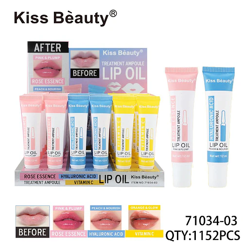 Set de Aceites Labiales Tratamiento Ampolla Kiss Beauty con Esencias - Chuys Beautys | Chuy's Beautys