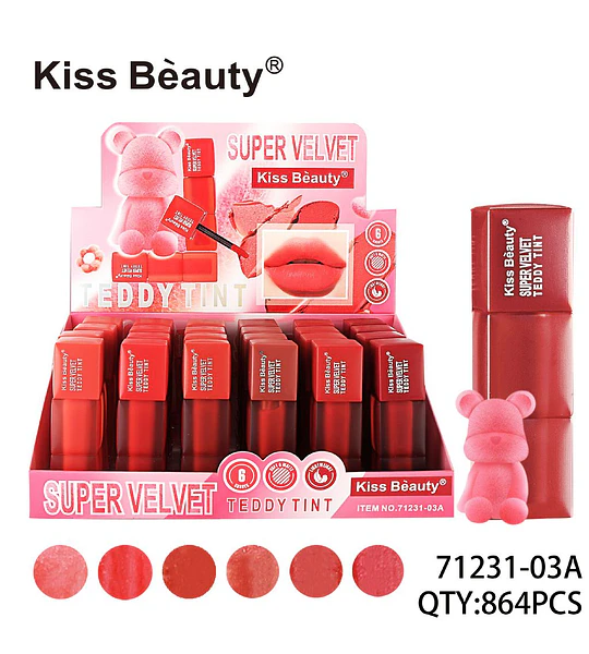 Tinta Labial Líquida Super Velvet Kiss Bèauty Teddy Tint