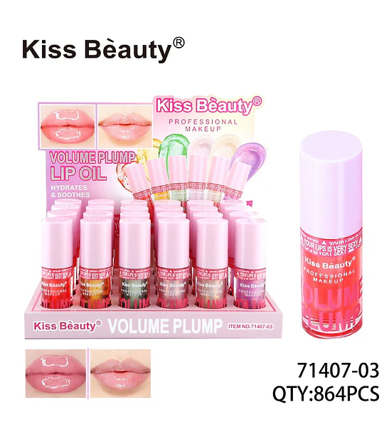 Aceite Labial Voluminizador e Hidratante Kiss Beauty Volume Plump