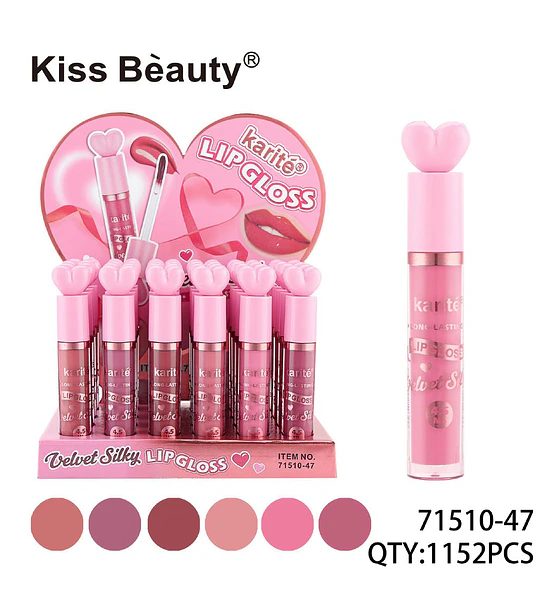 Brillo Labial Velvet Silky Larga Duración Kiss Beauty Karité