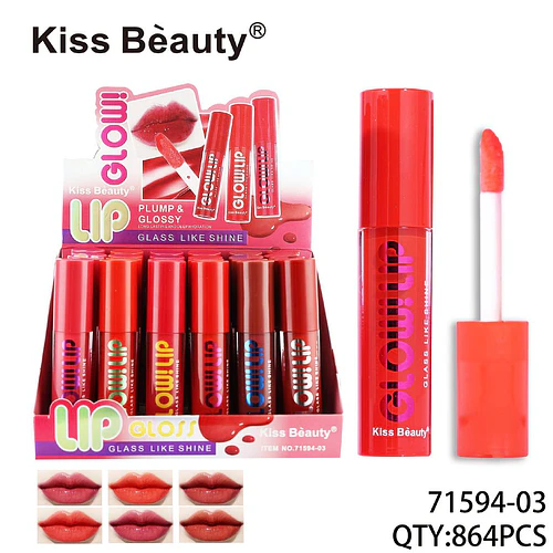 Lip Gloss Plump & Glossy Kiss Beauty con Brillo Cristalino - Chuys Beautys | Chuy's Beautys
