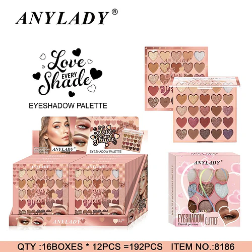 Paleta de Sombras de Ojos ANYLADY Love Every Shade 24 Tonos Corazón - Chuys Beautys | Chuy's Beautys