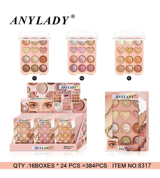 Paleta de Sombras de Ojos ANYLADY Classics Color de 12 Tonos Variados