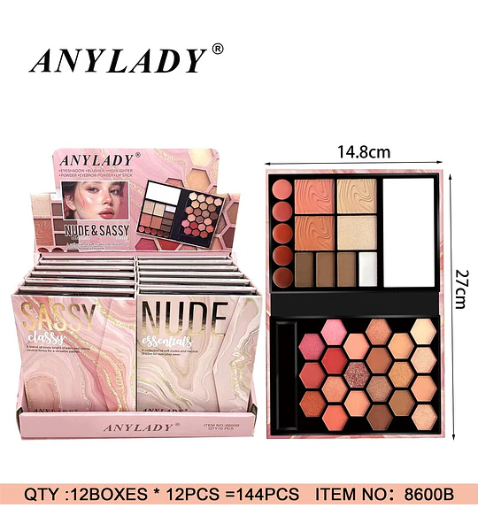 Paleta de Maquillaje Multifuncional Nude & Sassy ANYLADY