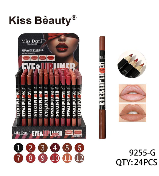 Delineador de Ojos y Labios Kiss Beauty Miss Demi Larga Duración