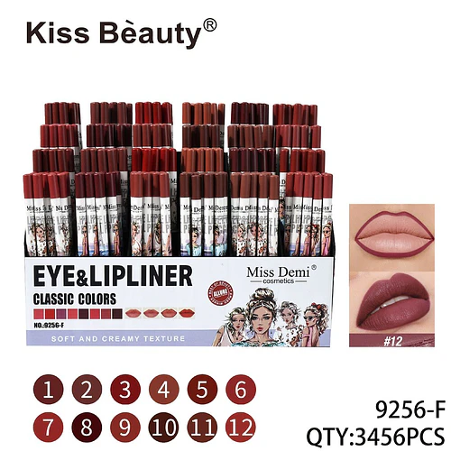 Set Delineadores de Ojos y Labios Kiss Beauty Miss Demi Tonos Clásicos - Chuys Beautys | Chuy's Beautys