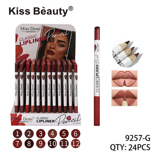 Lápices Delineadores de Labios Clásicos Miss Demi, Set Surtido de 12 Tonos - Chuys Beautys | Chuy's Beautys
