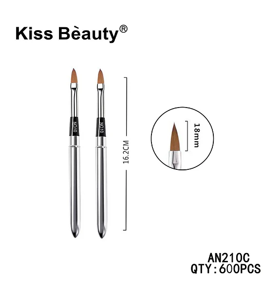 Pincel de Acrílico Profesional No. 10 Kiss Bèauty para Uñas Esculpidas