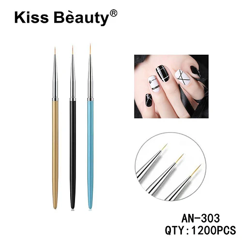 Set de Pinceles Delineadores Finos para Nail Art Kiss Bèauty - Chuys Beautys | Chuy's Beautys