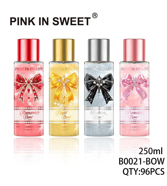 Set de 4 Fragancias Finas PINK IN SWEET Colección Bow 250ml