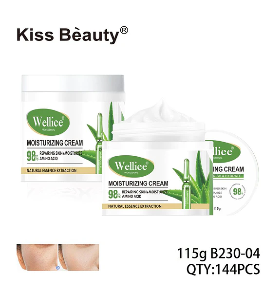Wellice Crema Hidratante Reparadora con 98% Aminoácidos y Extractos Naturales