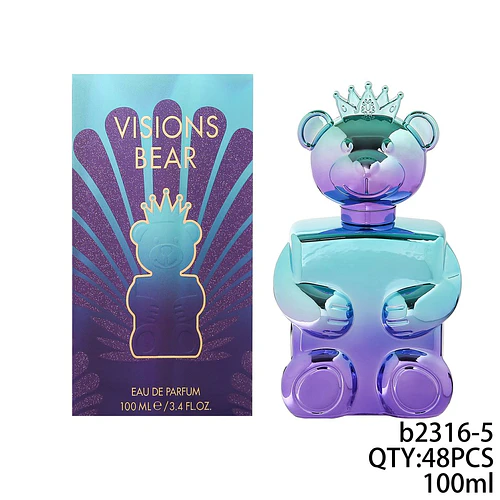 Fragancia Visions Bear Eau de Parfum con diseño de oso y corona - Chuys Beautys | Chuy's Beautys