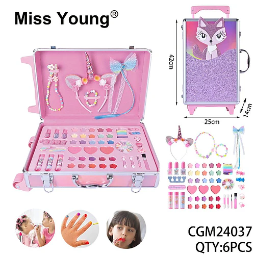 Kit de Maquillaje y Accesorios Infantil Miss Young con Estuche de Viaje Glitter - Chuys Beautys | Chuy's Beautys