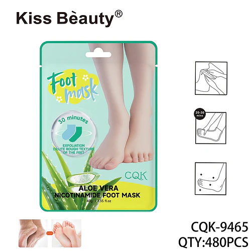 Mascarilla Exfoliante para Pies con Aloe Vera y Nicotinamida Kiss Bèauty - Chuys Beautys | Chuy's Beautys