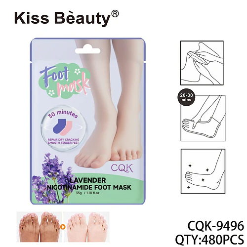 Mascarilla para Pies Reparadora de Lavanda y Niacinamida Kiss Bèauty - Chuys Beautys | Chuy's Beautys