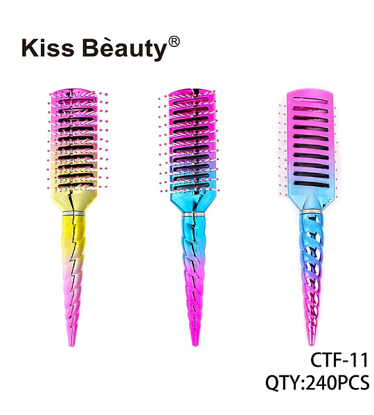 Set de Cepillos de Pelo Ventilados Iridescentes Kiss Bèauty Diseño Unicornio