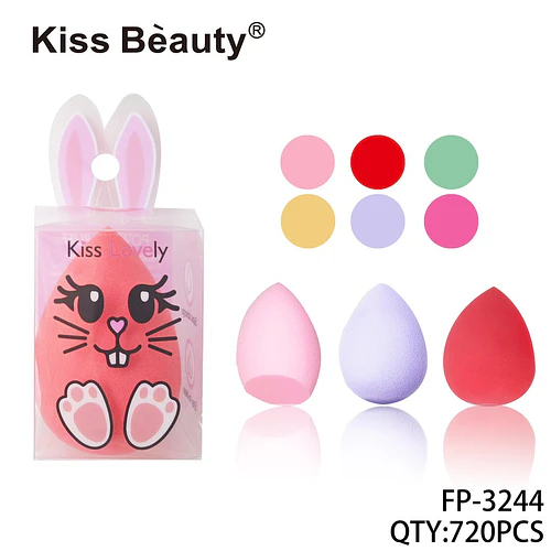 Esponjas de Maquillaje Kiss Bèauty con Diseño de Conejito y Formas Variadas - Chuys Beautys | Chuy's Beautys