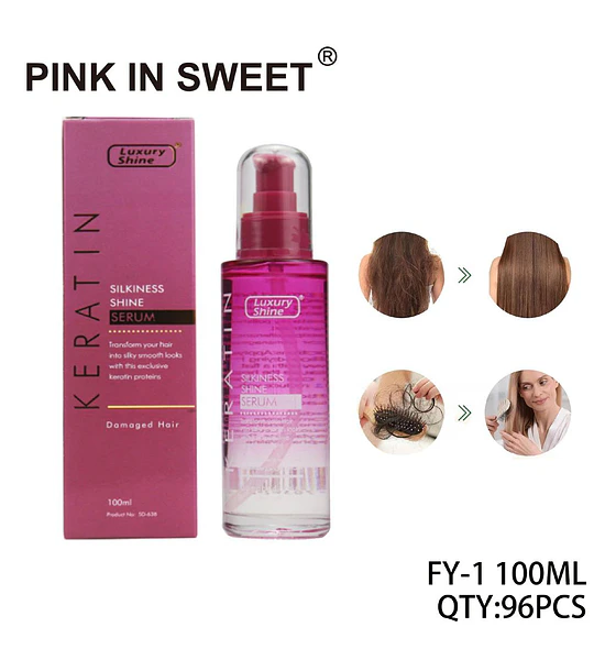 Serum capilar Pink in Sweet Luxury Shine con queratina para sedosidad y brillo