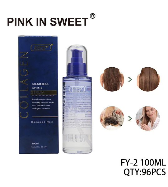 Serum capilar de colágeno Pink In Sweet para brillo y sedosidad en cabello dañado