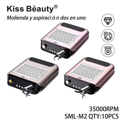 Pulidor de Uñas Eléctrico con Aspirador de Polvo 2 en 1 Kiss Bèauty - Chuys Beautys | Chuy's Beautys
