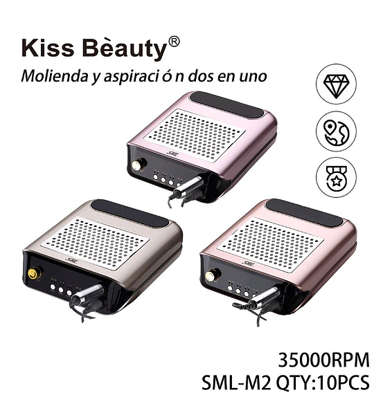 Pulidor de Uñas Eléctrico con Aspirador de Polvo 2 en 1 Kiss Bèauty