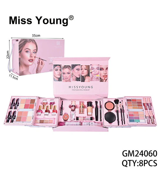 Set de Maquillaje Profesional Completo Miss Young Todo en Uno