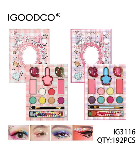 Paleta de Maquillaje Vibrante IGOODCO con Sombras de Ojos y Rubores