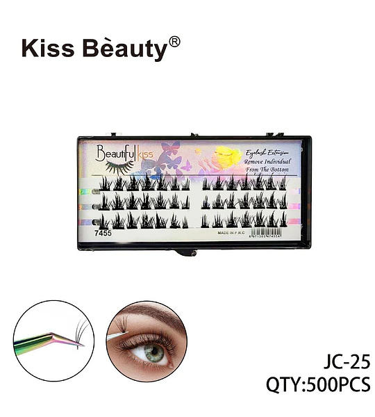 Pestañas Postizas Individuales Cluster Kiss Bèauty Modelo 7455